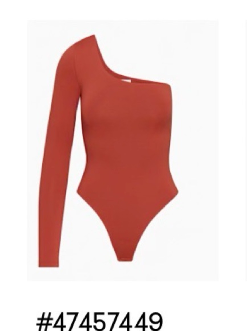 Aritzia One-Shoulder Long-Sleeve bodysuit  in Rust